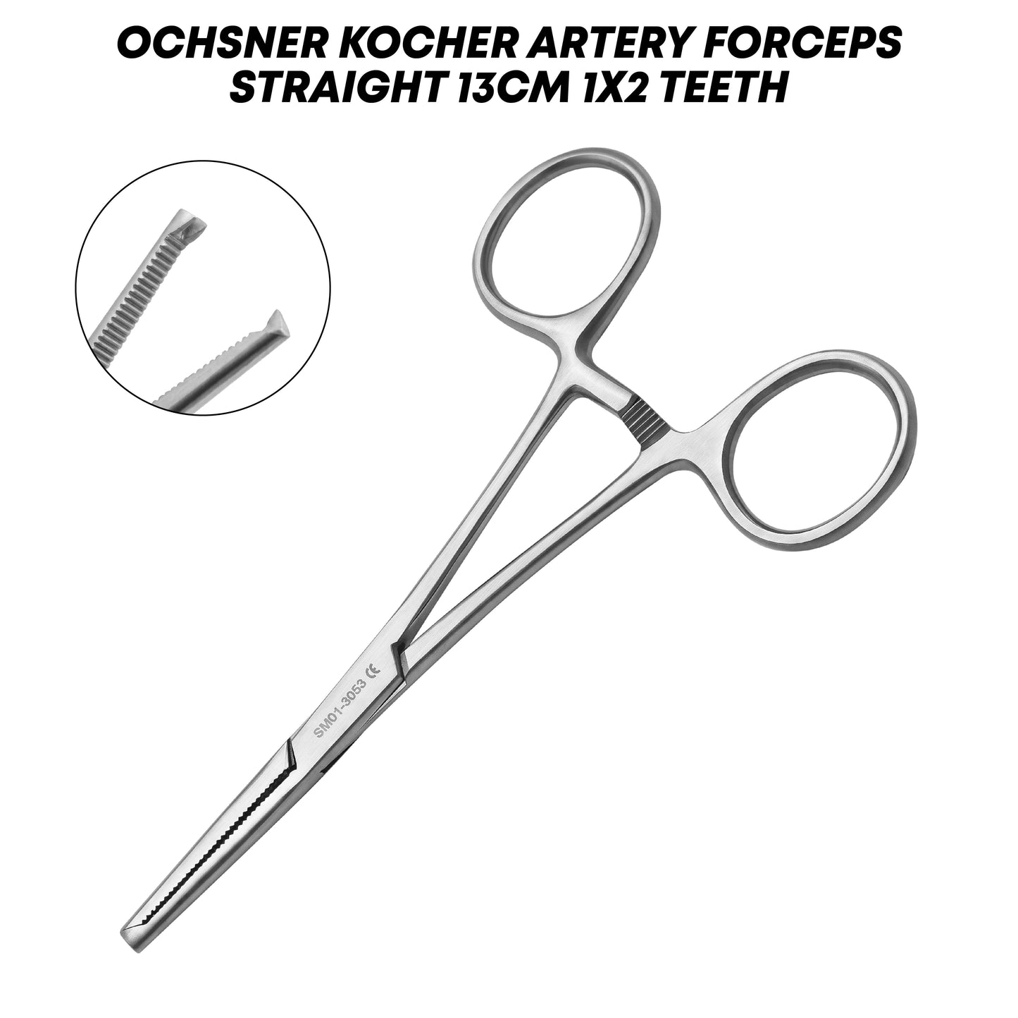 Ochsner-Kocher Artery Forceps 13cm Straight – 1×2 Teeth