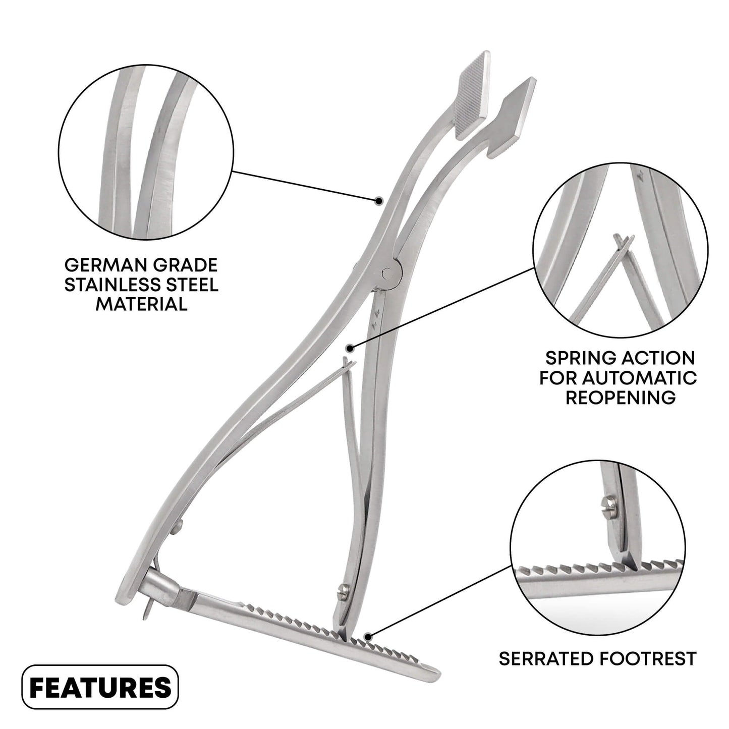 orthopedic femoral tibial spreader with diamond cut pads
