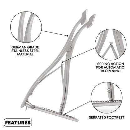 orthopedic femoral tibial spreader with diamond cut pads
